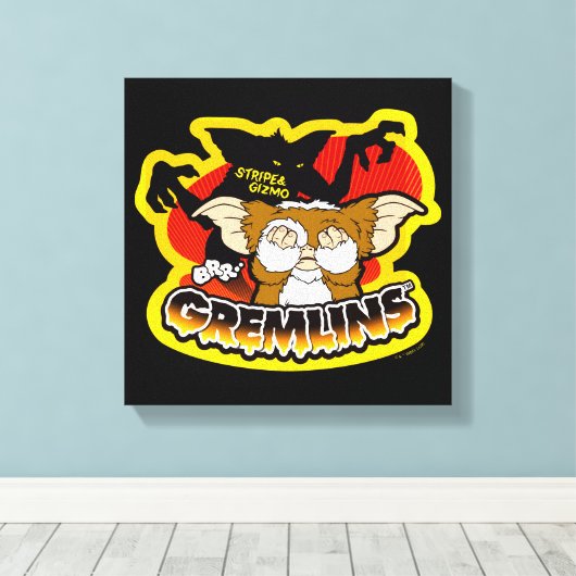 Gremlins | Stripe Scaring Gizmo Canvas Afdruk (Insitu (Houten vloer))