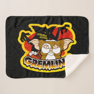 Gremlins   Stripe Scaring Gizmo Sherpa Deken