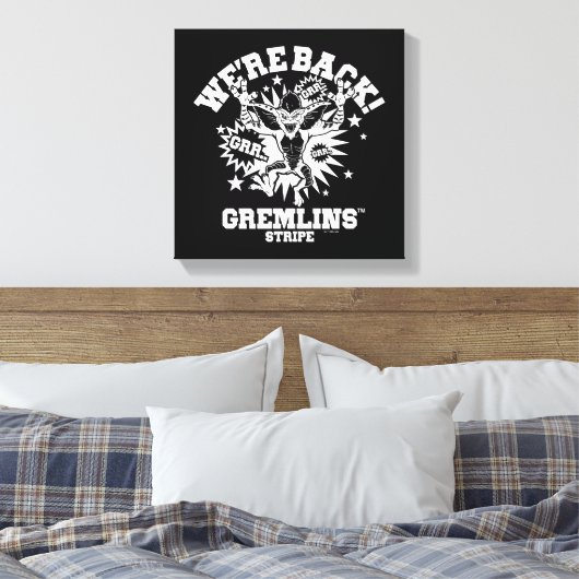 Gremlins | Stripe We zijn terug Canvas Afdruk (Insitu (Slaapkamer))