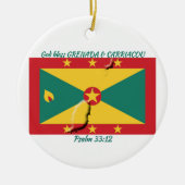 GRENADA & CARRIACOU FLAG MAP  KERAMISCH ORNAMENT (Voorkant)