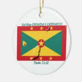 GRENADA & CARRIACOU FLAG MAP  KERAMISCH ORNAMENT (Links)