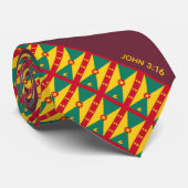 GRENADA Christelijke scripts John 3:16 Bourgogne Stropdas (Opgerold)