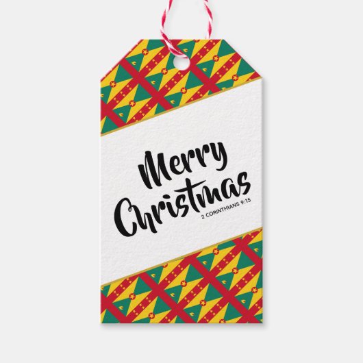 GRENADA Custom Merry Christmas Scripture Cadeaulabel (Voorkant)