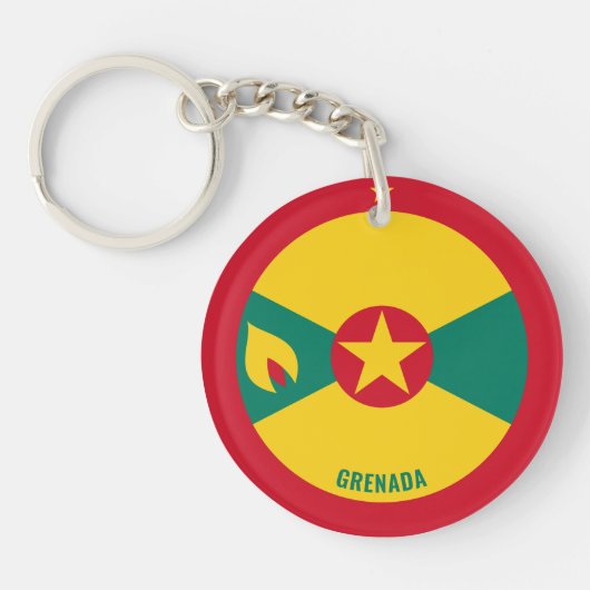 Grenada Flag Charming Patriotic Sleutelhanger (Voorkant)