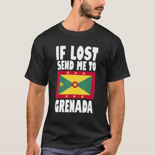 Grenada Flag Design  If lost send me to Grenada T-shirt (Voorkant)