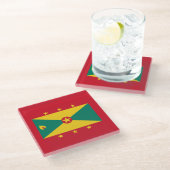 Grenada Flag Glazen Onderzetter (Schuin)