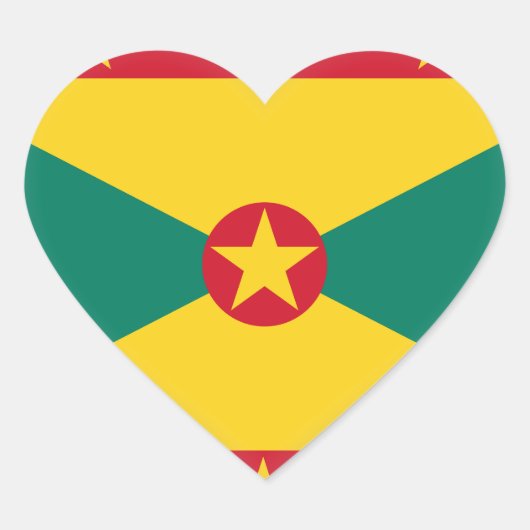 Grenada Flag Hart Sticker (Voorkant)