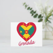 Grenada Flag Heart Briefkaart (Staand voorkant)