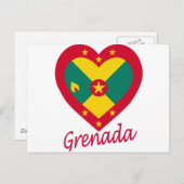 Grenada Flag Heart Briefkaart (Voorkant / Achterkant)
