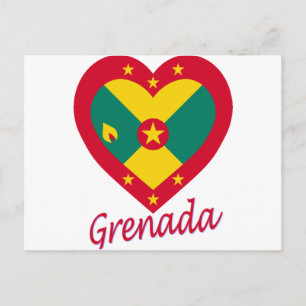 Grenada Flag Heart Briefkaart