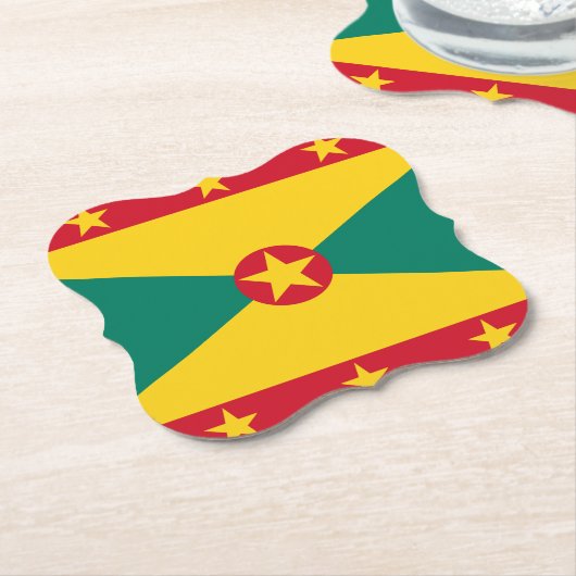 Grenada Flag Kartonnen Onderzetters (Gekanteld)