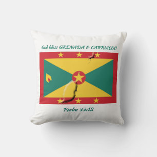 GRENADA FLAG MAP Patriottische scripts aangepaste  Kussen