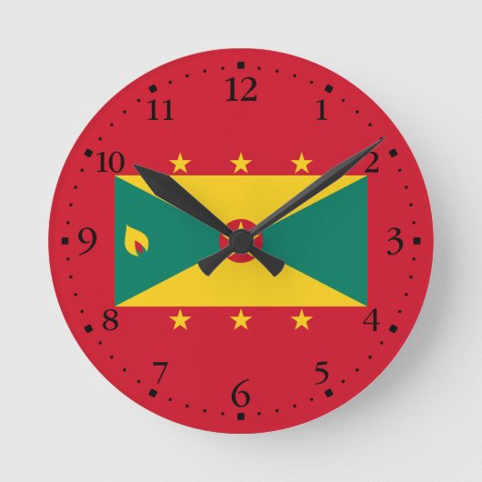 Grenada Flag Ronde Klok (Voorkant)