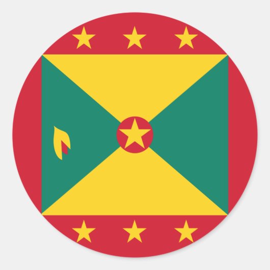 Grenada Flag Ronde Sticker (Voorkant)