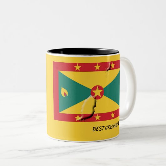 GRENADA FLAG Scripting Gepersonaliseerd patriottis Tweekleurige Koffiemok (Voorkant rechts)