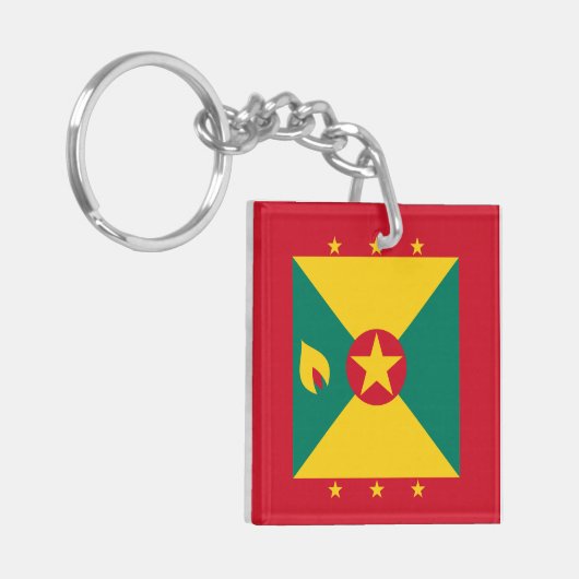 Grenada Flag Sleutelhanger (Voorkant Links)
