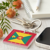 Grenada Flag Sleutelhanger (Voorkant Rechts)