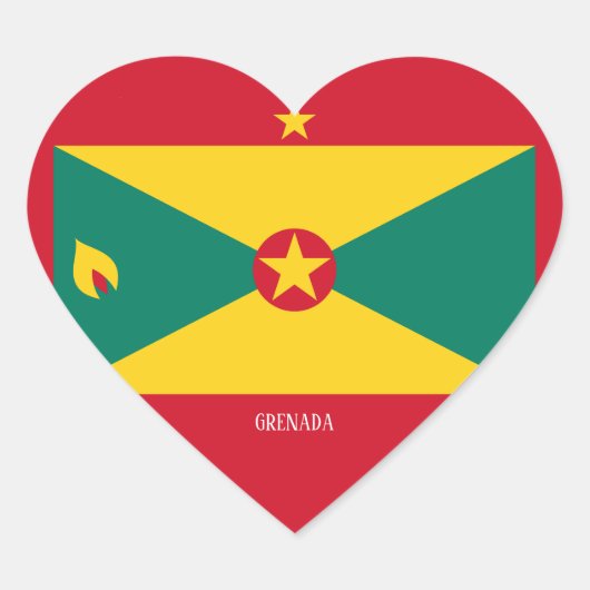 Grenada Flag Splendid Patriotic Hart Sticker (Voorkant)
