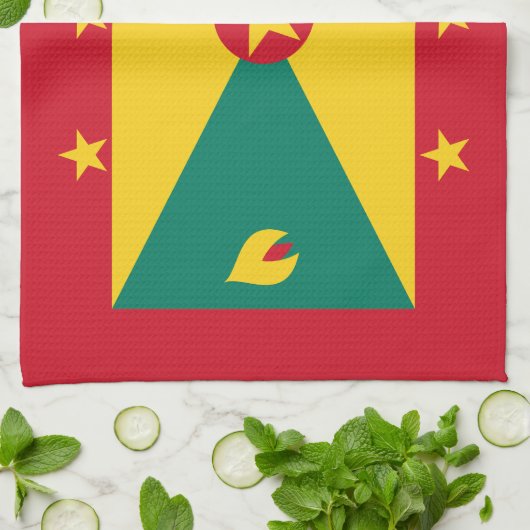 Grenada Flag Theedoek (Gevouwen)