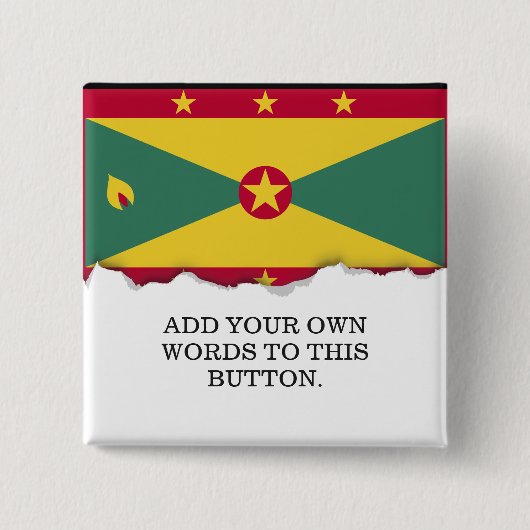 Grenada Flag Vierkante Button 5,1 Cm (Voorkant)