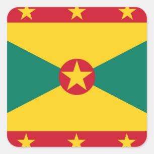 Grenada Flag Vierkante Sticker