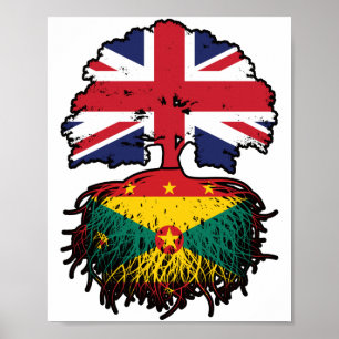 Grenada Grenadian Brits - Groot-Brittannië - vlag Poster