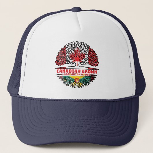 Grenada Grenadian Canadian Canada Tree Roots Flag Trucker Pet (Voorkant)