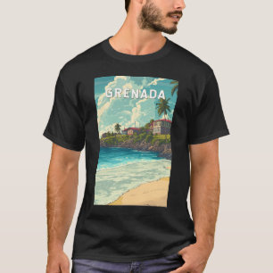 Grenada Illustration Travel Art Vintage T-shirt