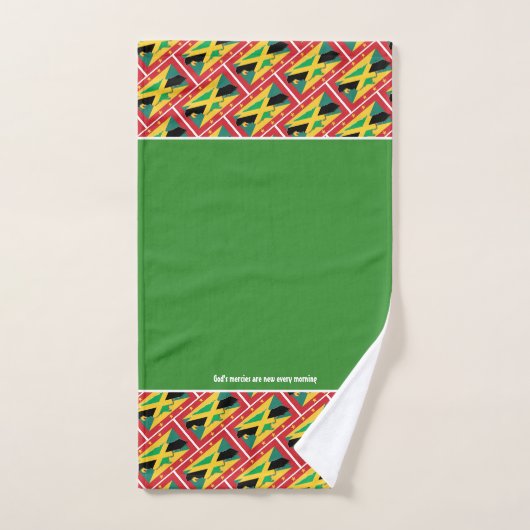 GRENADA JAMAICA DRAPEAU Customisé Écriture VERT (Serviette à main)
