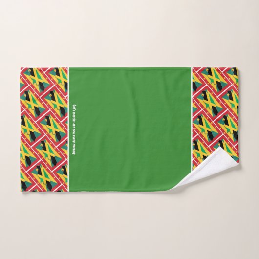 GRENADA JAMAICA DRAPEAU Customisé Écriture VERT (Serviette à main)