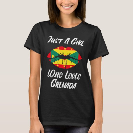 Grenada Lips Mouth Love Flag T-shirt (Voorkant)