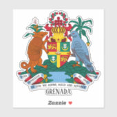 Grenada - nationaal wapenschild patriottisch sticker (Vel)