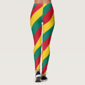Grenada National Flag Colors Diagonal Striped Leggings (Achterkant)