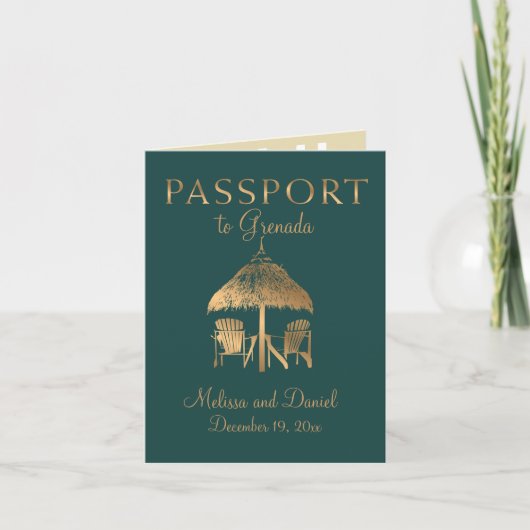 Grenada Passport Sla de datum bekendmaking op Aankondiging (Voorkant)
