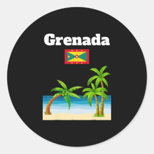 Grenada Reis Souvenir Grenadiaanse Vlag Vakantie Ronde Sticker