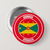 Grenada Round Emblem Ronde Button 7,6 Cm (Voorkant /achterkant)