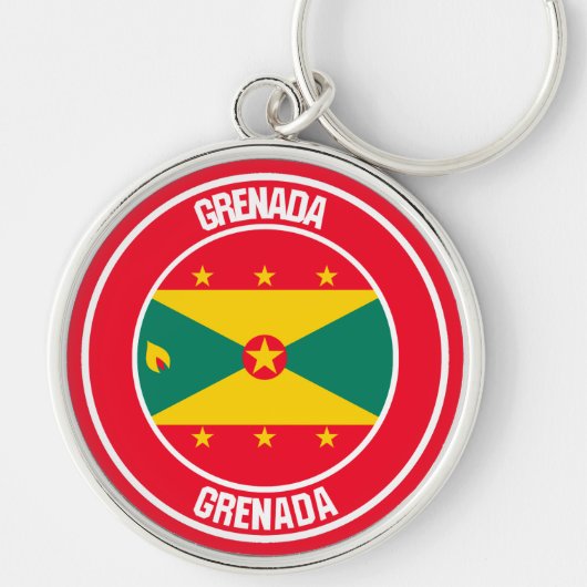 Grenada Round Emblem Sleutelhanger (Voorkant)