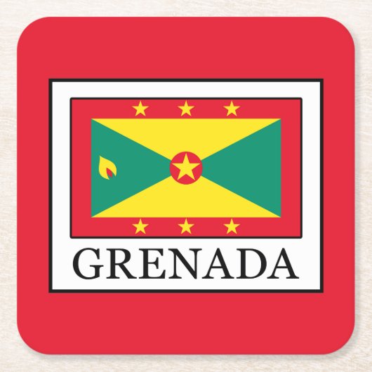 Grenada Vierkante Kartonnen Onderzetter (Voorkant)
