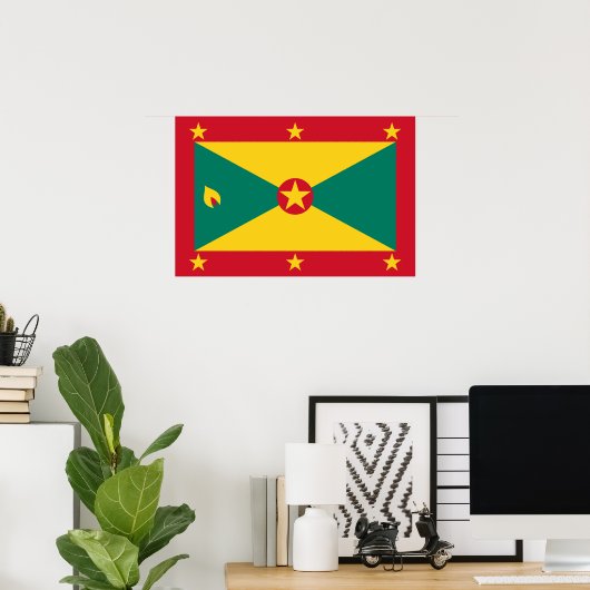 Grenada vlag poster (Thuiskantoor)