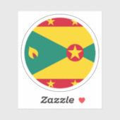 Grenada Vlag Ronde Sticker (Vel)
