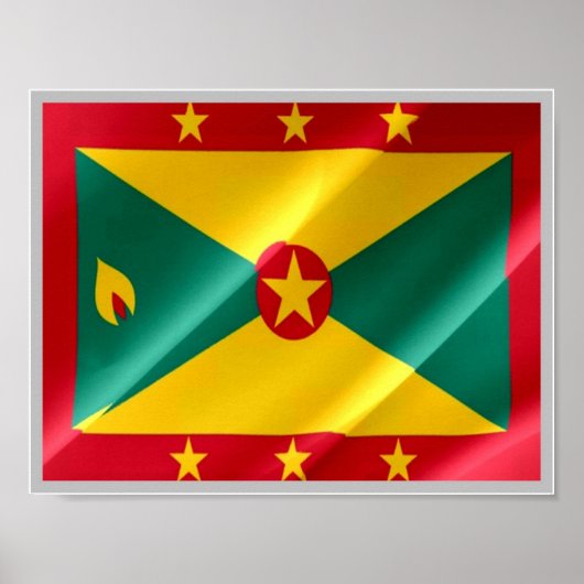 Grenada - Vlaggolven - Poster (Voorkant)
