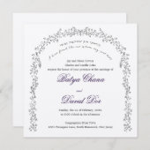 Grenade à la vigne de raisin Invitation Mariage ju (Devant / Derrière)