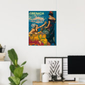 Grenade, Espagne, deux filles, affiche de voyage v (Bureau à domicile)