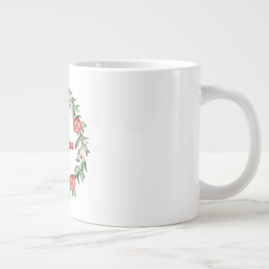 Grenade florale rose Jumbo Kindness Mug (Droite)