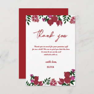 Grenade Fruit frais Carte de remerciements d'anniv