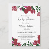 Grenade rouge Invitation de fête pour bébé d'hume (Devant)