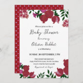  Grenade rouge Invitation de fête pour bébé d'hume (Devant / Derrière)