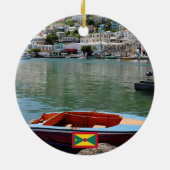 Grenade Vacances Panoramique Noël Ornement (Dos)