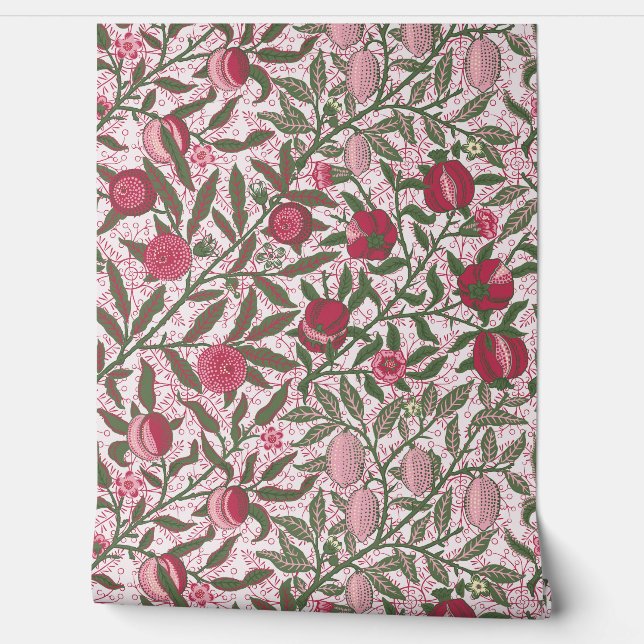 Grenade William Morris magenta Papier peint (Déroulement)