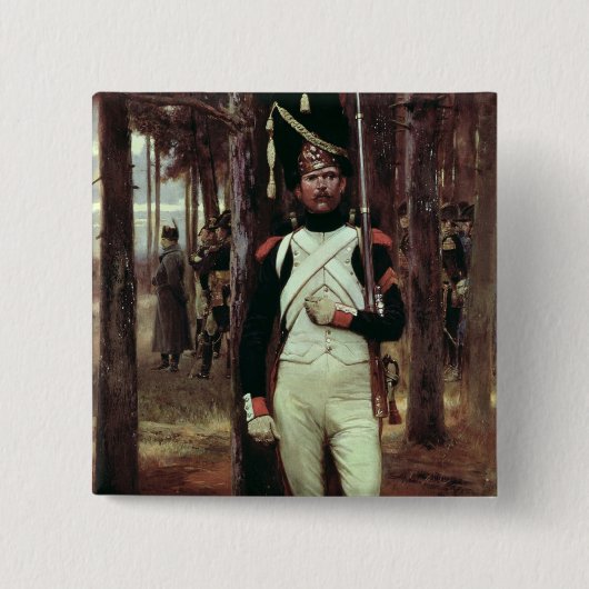 Grenadier Guard Vierkante Button 5,1 Cm (Voorkant)